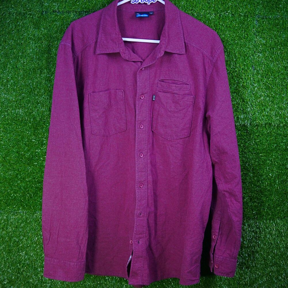 Kavu Mens Button Down Flannel Long Sleeve Shirt - Men's Size XXL